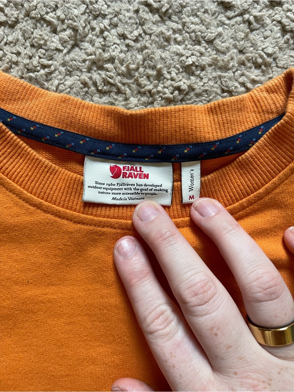 Fjallraven Orange Women's Crewneck Sweater